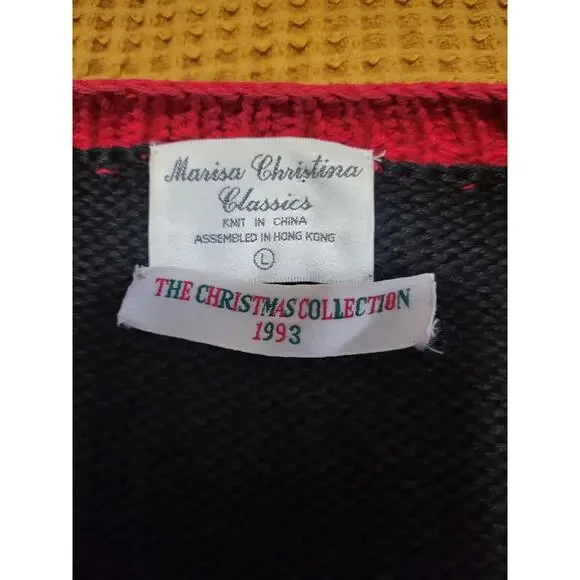 Vintage Marisa Christina Classics 1993 Christmas Nutcracker Bear Tree Sweater L - Picture 4 of 8